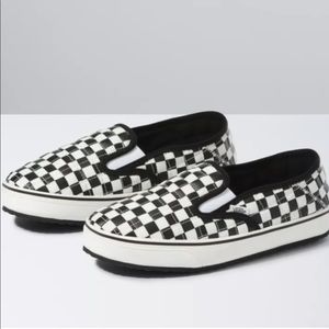VANS NWT SLIP ER 2 COMFY CUSH BLACK WHITE CHECKERED SNEAKER SLIPPER 9